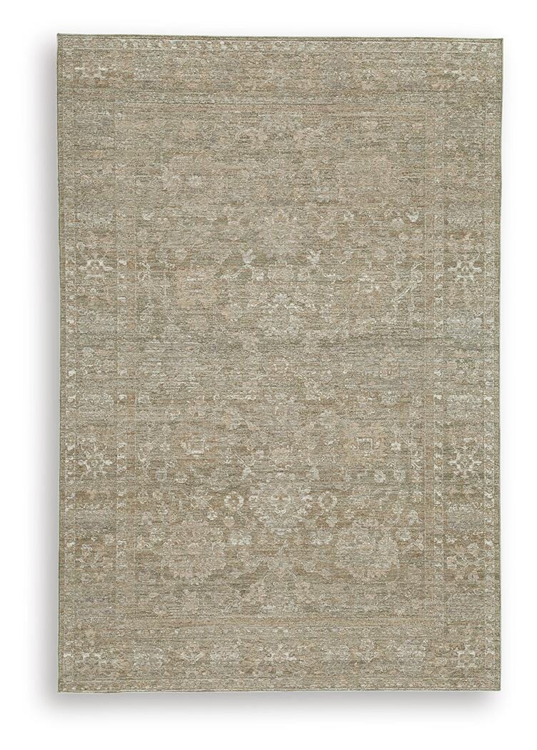 Ashley Furniture Neroham Rug in neutral tones, showcasing a plush textured surface and contemporary design.
