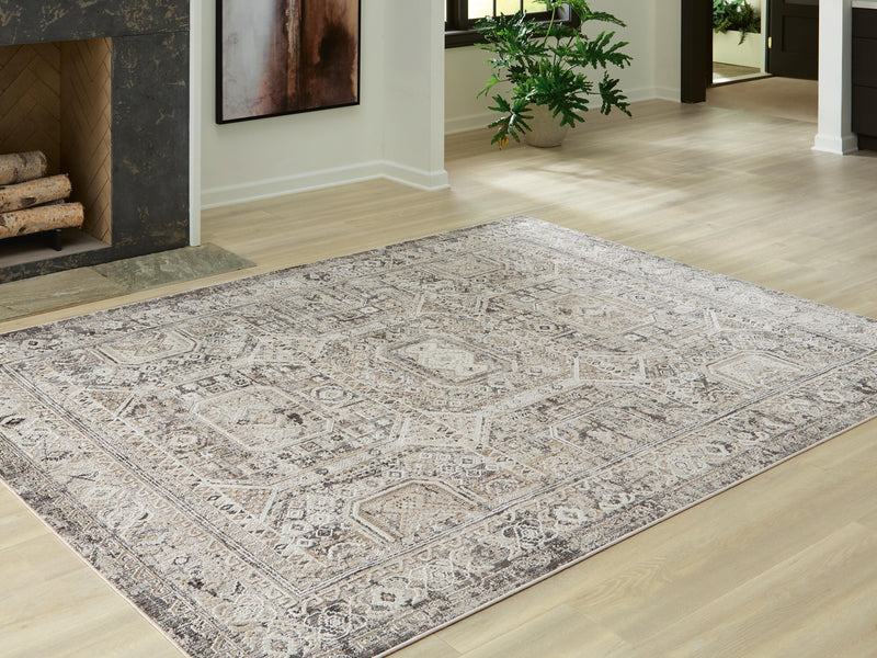 Ashley Furniture Junley Rug, 4x3 feet, stylish woven rug with geometric pattern, ideal for modern living room decor.