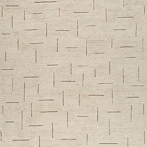 Color swatch of Ashley Furniture Clayman Rug showing textured beige and brown woven pattern for living room decor.