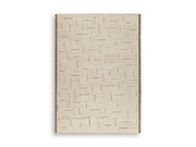 Ashley Furniture Clayman Rug showcasing a textured, earthy-toned design perfect for modern living spaces.