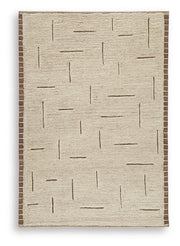 Ashley Furniture Clayman Rug with soft, textured design in warm earth tones, perfect for adding comfort to living spaces.