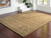 Ashley Furniture Luzmont Rug in neutral tones, featuring a textured pattern, perfect for modern living room or bedroom decor.