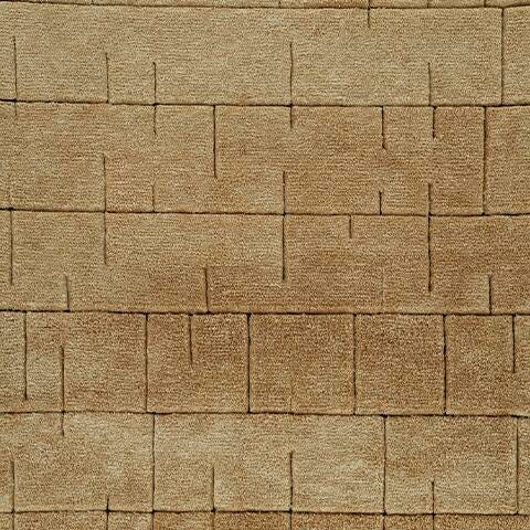 Swatch of Luzmont Rug by Ashley Furniture showing a textured fabric sample with neutral tones and intricate pattern details