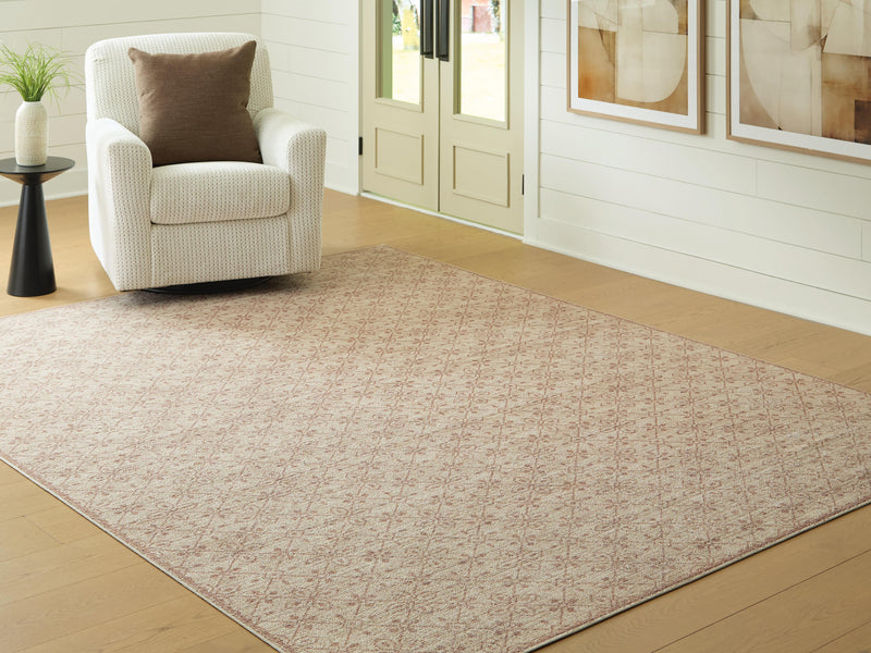 Ashley Furniture Lyamford Rug with intricate pattern, 4x3 feet size, soft woven texture, ideal for living room or bedroom decor.