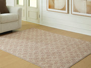 Ashley Furniture Lyamford Rug with intricate pattern, 4x3 feet size, showcasing soft, woven textile in a natural color palette.