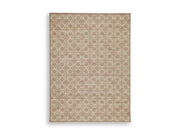 Ashley Furniture Lyamford Rug with intricate patterns and warm tones, ideal for adding style to living room or bedroom decor.