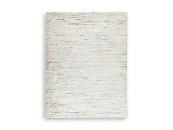 Ashley Furniture Harjot Rug with geometric pattern, plush texture, and neutral colors suitable for living room or bedroom decor
