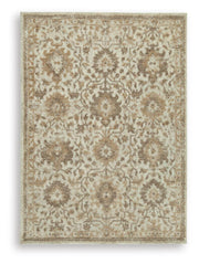 Ashley Furniture Sableridge Medium Rug featuring a textured, neutral-toned design suitable for living rooms and bedrooms.