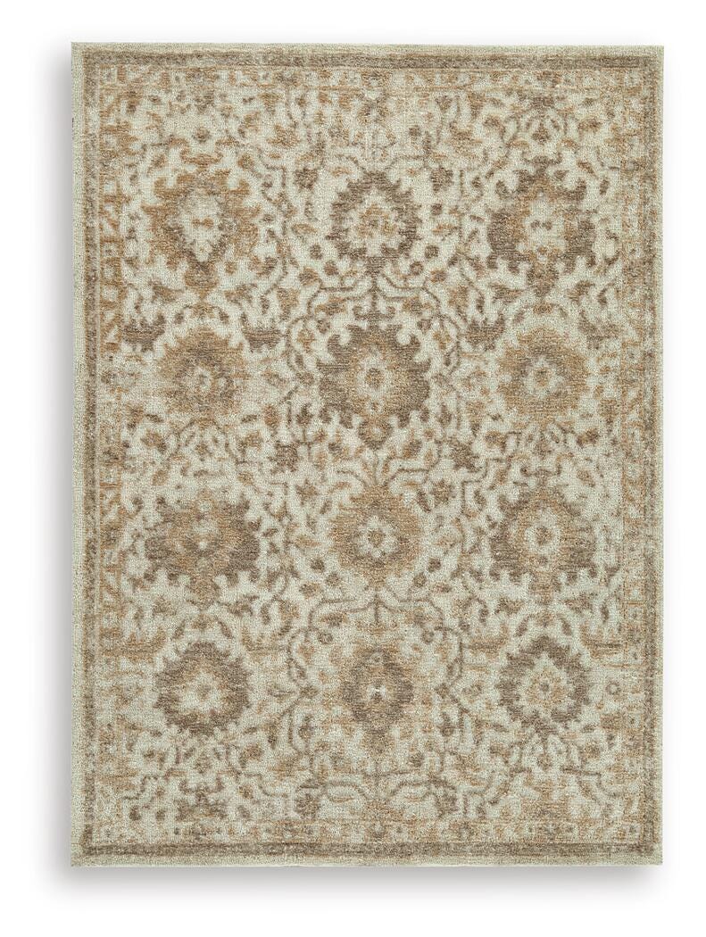Ashley Furniture Sableridge Medium Rug featuring a textured, neutral-toned design suitable for living rooms and bedrooms.