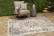 Ashley Furniture Jarrpage Rug featuring a stylish geometric pattern in neutral tones, perfect for modern living rooms.