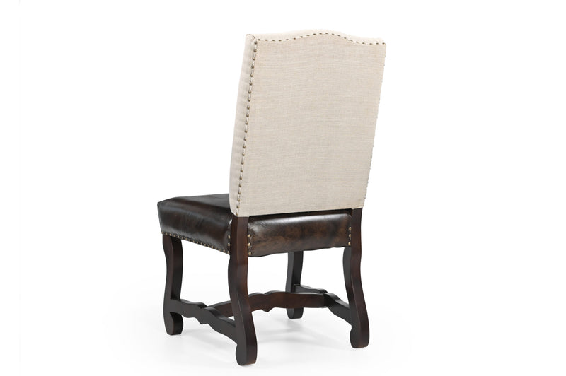 Riviera Chairs with leather seat and Linen back