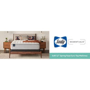 Sealy innerspring mattress with plush fabric cover, showcasing a comfortable, supportive sleeping surface with detailed stitching.