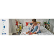Sealy Lavina II innerspring mattress with plush fabric cover, showcasing its thickness and supportive design.