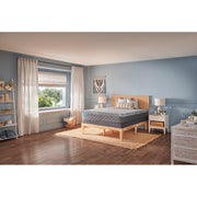 Sealy Remey Hybrid Mattress with quilted top and foam layers, showcasing a plush, supportive sleeping surface.
