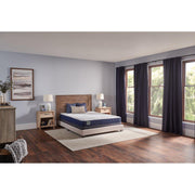 Sealy Oconee Foam Mattress with plush top layer and supportive edges, shown on a bed frame in a well-lit bedroom setting.