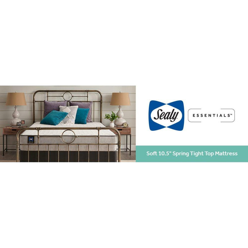 Sealy Gilroy innerspring mattress with fabric cover, showing the plush top surface and supportive construction.