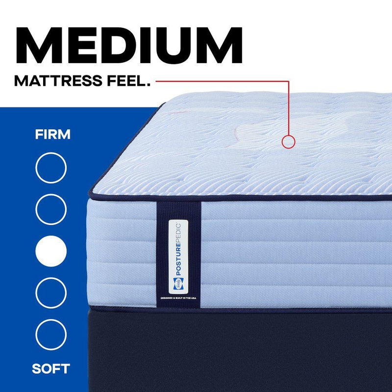Sealy Maida Spring Mattress showing a plush, supportive mattress with a fabric cover and visible stitching for comfort and durability.