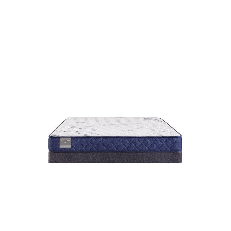 Sealy Oconee foam mattress showing a plush, supportive bed with a quilted surface in a cozy bedroom setting