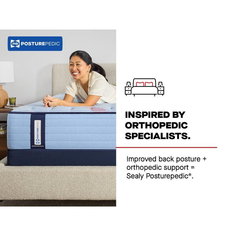 Sealy Fayette Spring Mattress showing a plush, supportive mattress with a quilted top and Sealy branding in a bedroom setting.