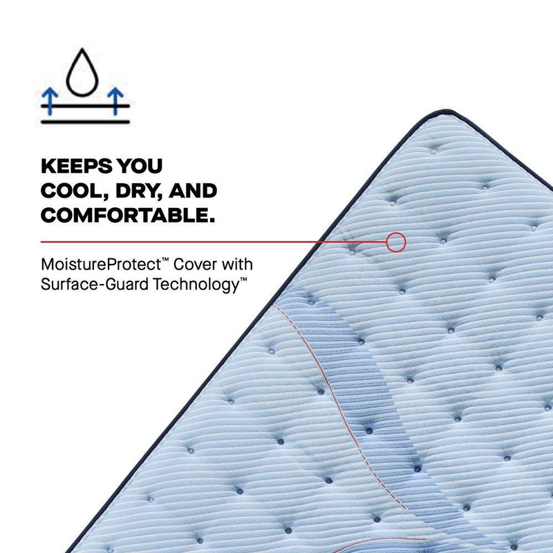 Sealy Newland Spring Mattress with plush top and supportive layers, shown in a neutral bedroom setting.