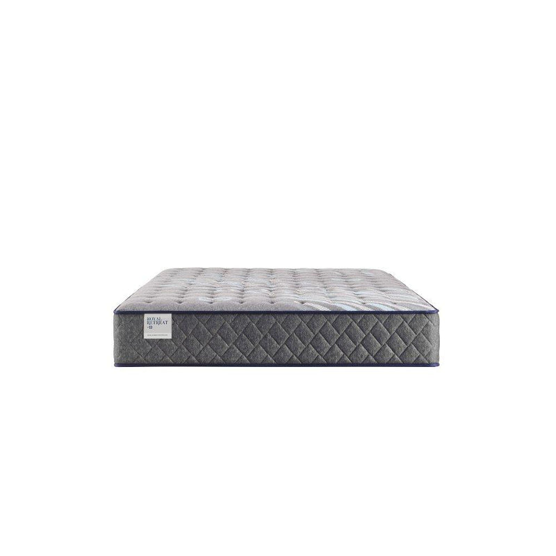 Sealy Sao Paulo innerspring mattress with plush fabric cover, showing a side view of the supportive interior and soft top surface.