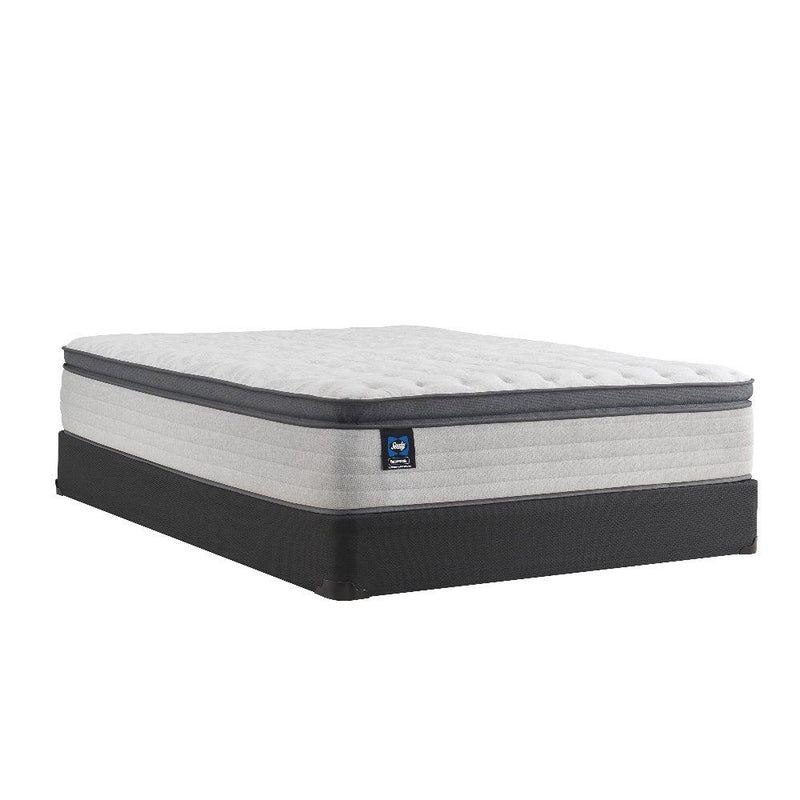 Sealy Spring Bloom EPT Mattress with plush fabric cover, showcasing its layered foam and supportive coil system for comfort.