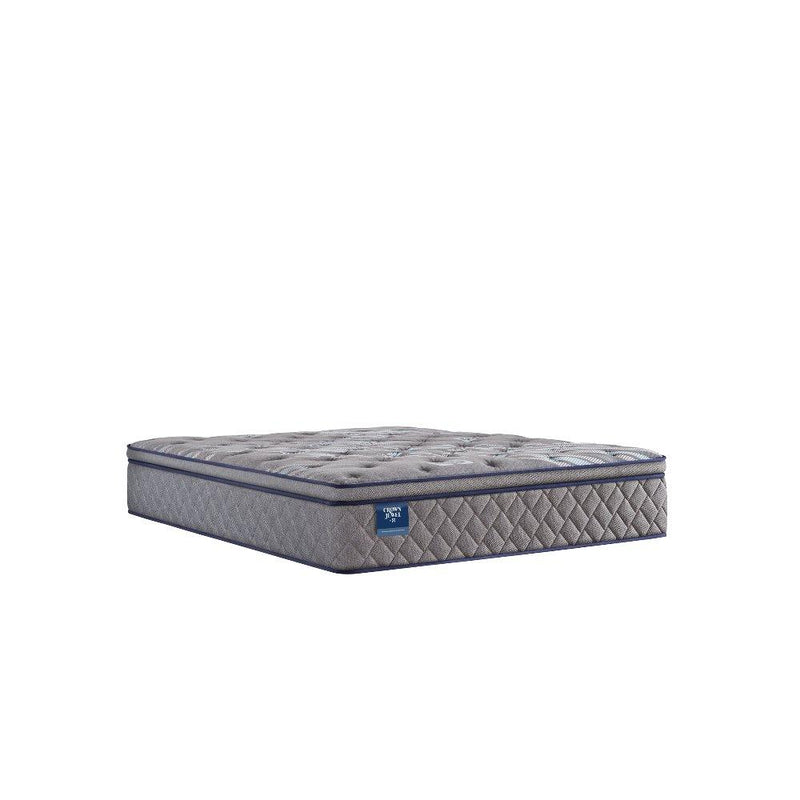 Sealy Opal House innerspring mattress with plush fabric cover and supportive coils, shown in a well-lit bedroom setting.