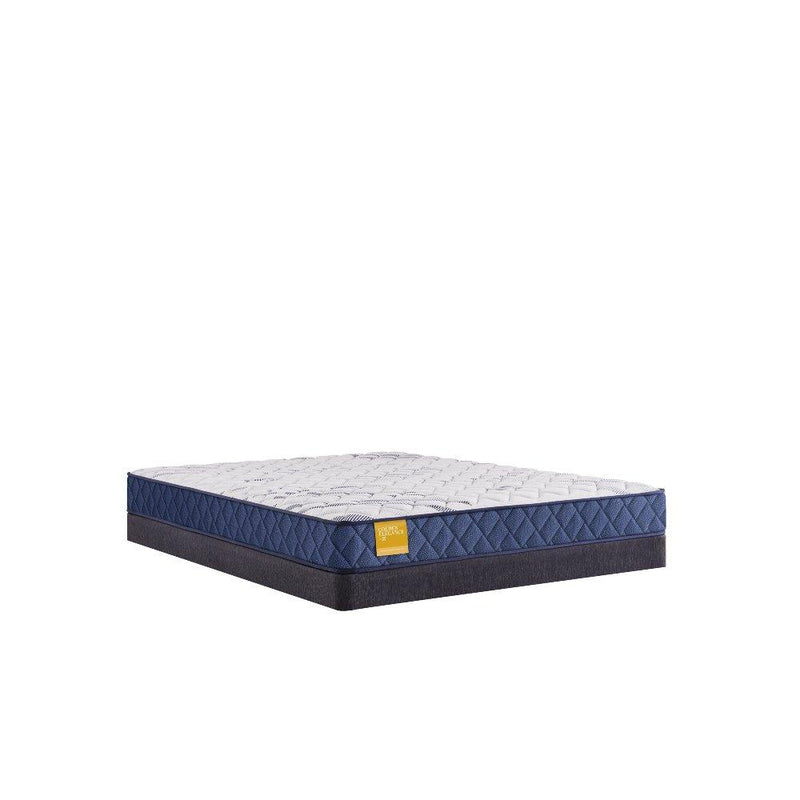 Sealy Glacier Park foam mattress lying flat, showcasing its plush surface and clean, white fabric cover.