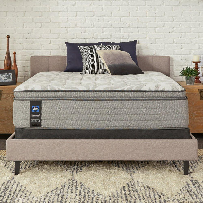 Sealy Red Maple innerspring mattress showing plush top surface and supportive edge, ideal for comfortable sleep.