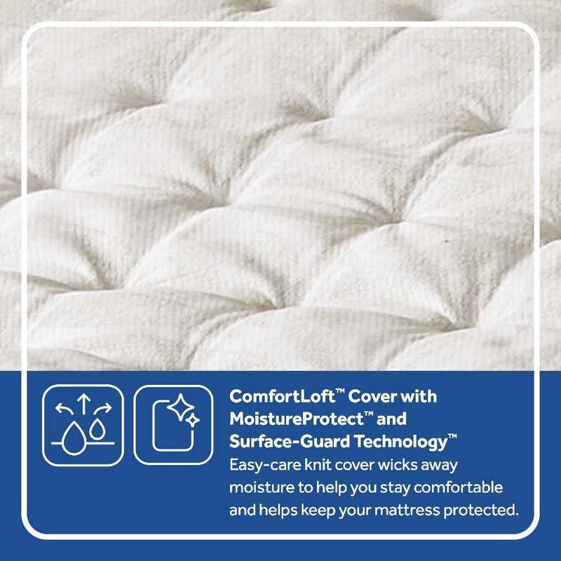 Sealy Spring Bloom EPT Mattress with a plush fabric cover, showcasing its layered design and supportive structure for restful sleep.