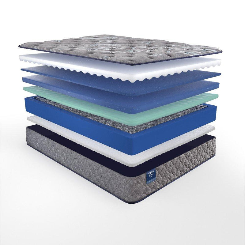 Sealy Opal House Innerspring Mattress with quilted surface and supportive spring system, shown on a bed frame.