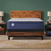Sealy Midnight Bliss Spring Mattress with plush pillow top, showcasing a soft, comfortable surface in a neutral fabric.