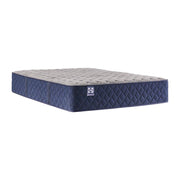 Sealy Moreland Ave spring mattress with plush fabric cover and quilted top, showcasing its supportive design and comfortable surface.