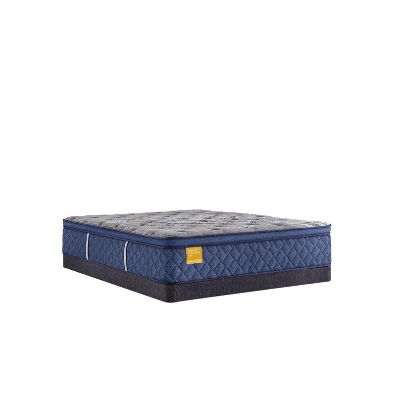 Sealy Park Plaza innerspring mattress with plush fabric cover, showcasing a well-structured, supportive sleep surface.