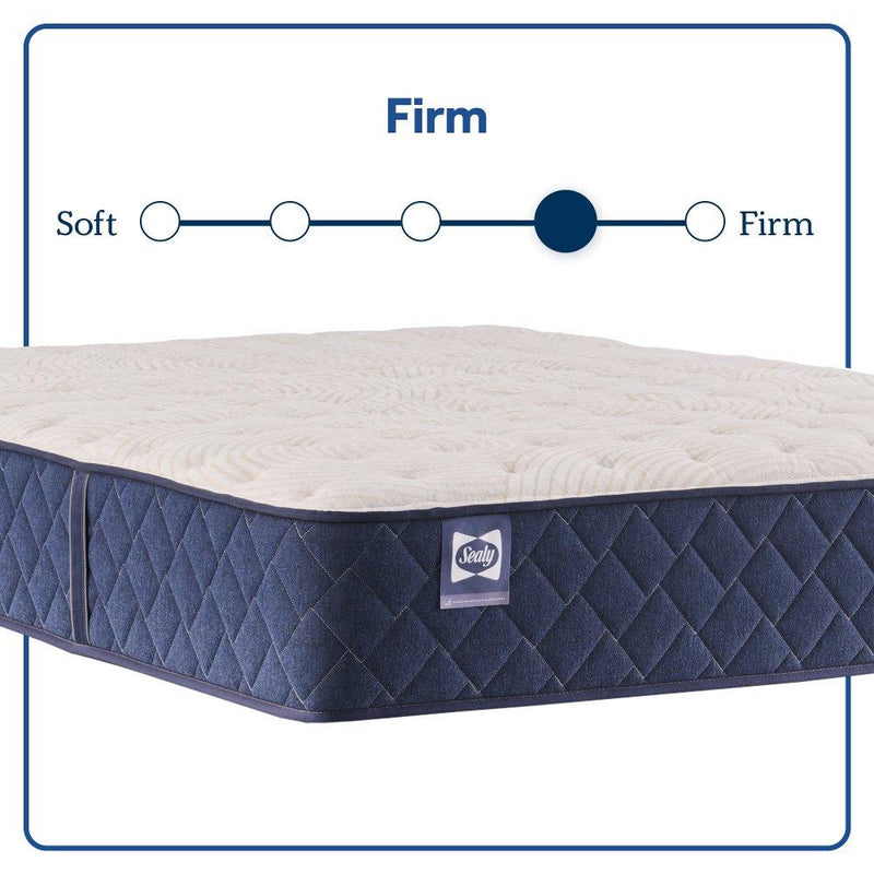 Sealy Desert Rose Spring Mattress with plush fabric cover and plush quilting, showcasing its comfortable sleeping surface.