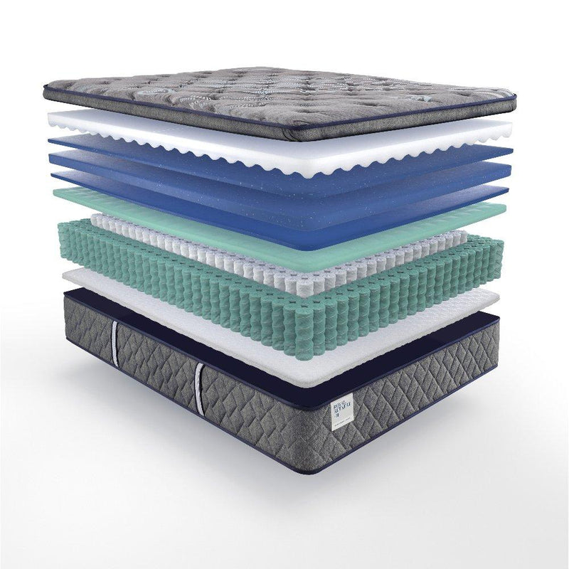 Sealy Sao Paulo innerspring mattress with plush fabric cover and supportive coils, designed for comfort and durability.