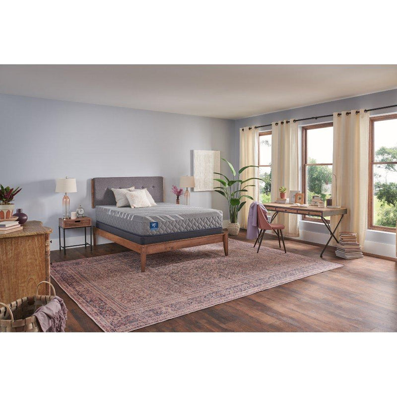 Sealy Opal House Hybrid Mattress showing plush surface with stitched pattern and supportive construction for comfortable sleep.