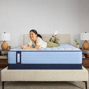 Sealy Kennett Spring Mattress with plush fabric cover, showing its supportive foam and coil system for comfortable sleep.