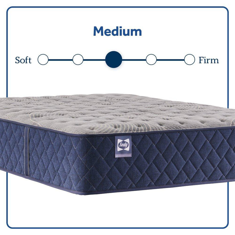 Sealy Midnight Bliss Spring Mattress with plush top and supportive design, shown in a modern bedroom setting.