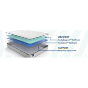 Sealy Bechtler II innerspring mattress with a plush surface and supportive design, shown in a neatly made bed setting.