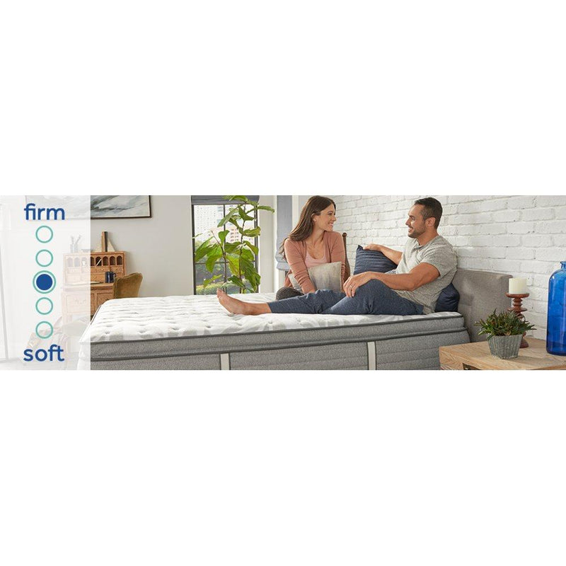 Sealy Garner II Innerspring Mattress with plush quilted top and supportive coil system, designed for comfort and durability.