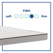 Sealy Spruce innerspring mattress with plush fabric cover, showing a side view of the supportive inner coils and comfortable surface.