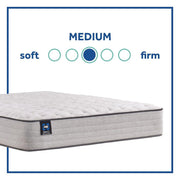 Sealy Spring Bloom innerspring mattress with plush top surface and supportive coils, shown in a neatly made bed setting.