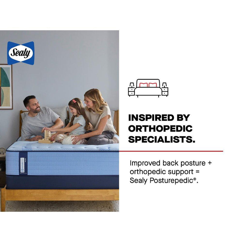 Sealy Newland Spring Mattress showing a plush, supportive mattress with a quilted top and brand logo for restful sleep.