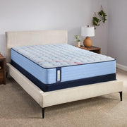 Sealy Fayette Spring Mattress with plush fabric cover and supportive foam layers, ideal for comfortable sleep.