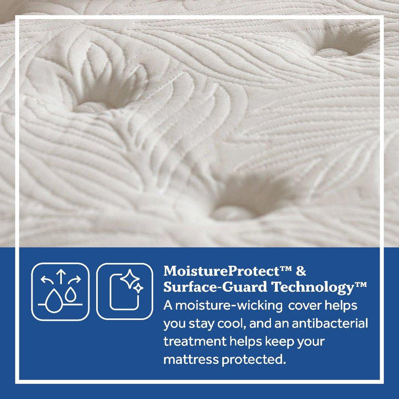 Sealy Leahy innerspring mattress featuring a quilted top surface and supportive coil system for comfortable sleep.