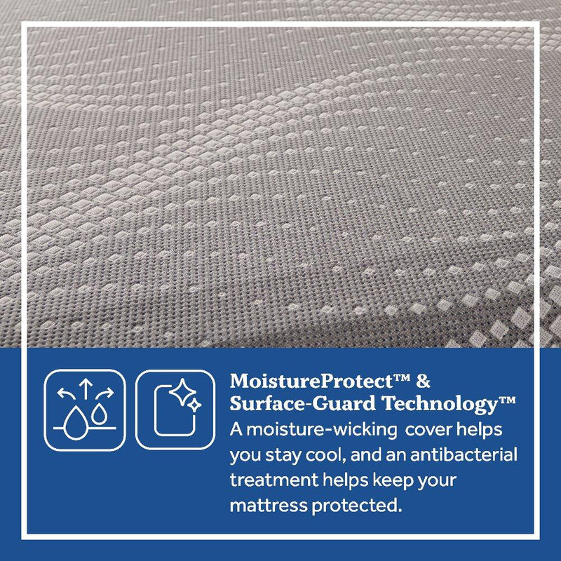 Sealy Paterson Hybrid Mattress showing a plush, multi-layered foam and pocket coil design for comfort and support.