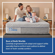 Sealy Lacey Hybrid Mattress with plush fabric cover and supportive layers, showcasing a modern sleep surface design.