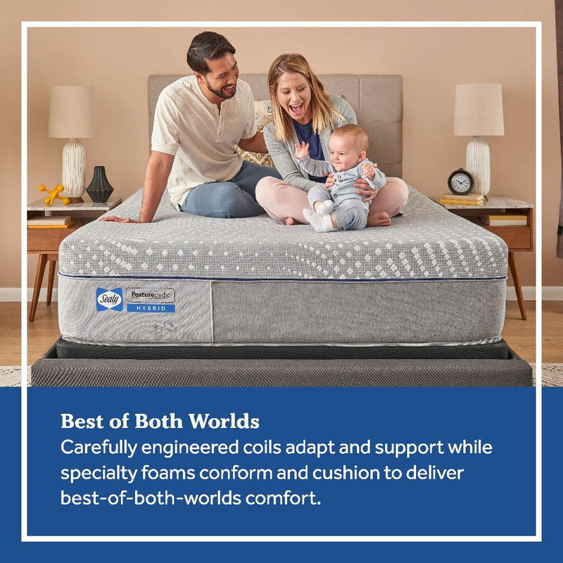 Sealy Paterson Hybrid Mattress with quilted top, plush surface, and supportive layers for comfortable sleep.