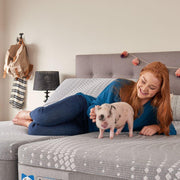 Sealy Paterson Hybrid Mattress with quilted top and foam and pocket coil support for comfort and durability.